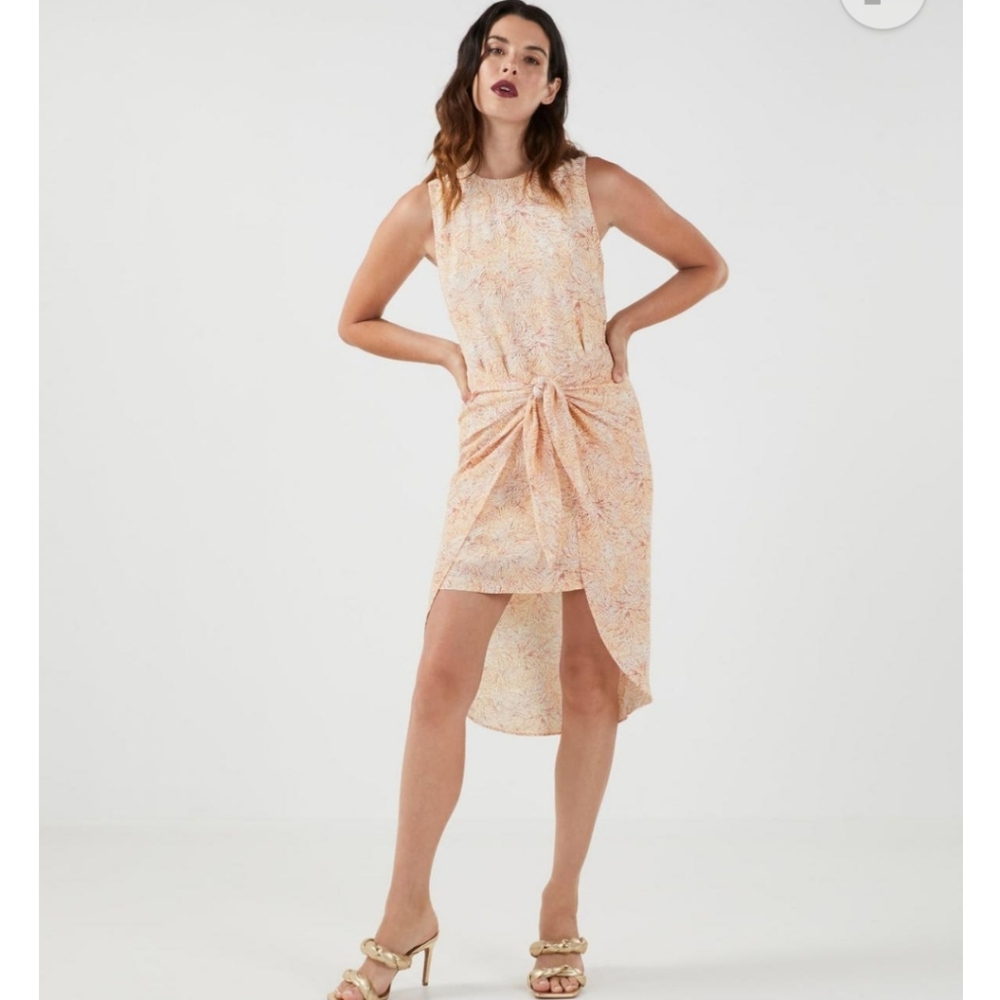 NWT BCBG Maxazria Front Tie Corkcombo Dress